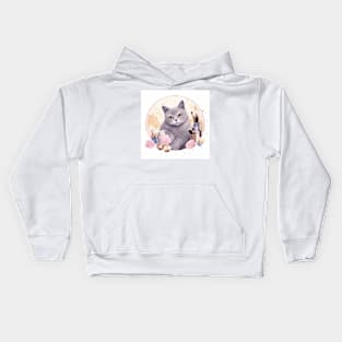 British Shorthair Loves Make Up Kids Hoodie